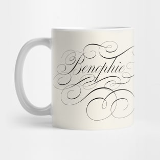 Benophie of Bridgerton, Sophie and Benedict in calligraphy Mug